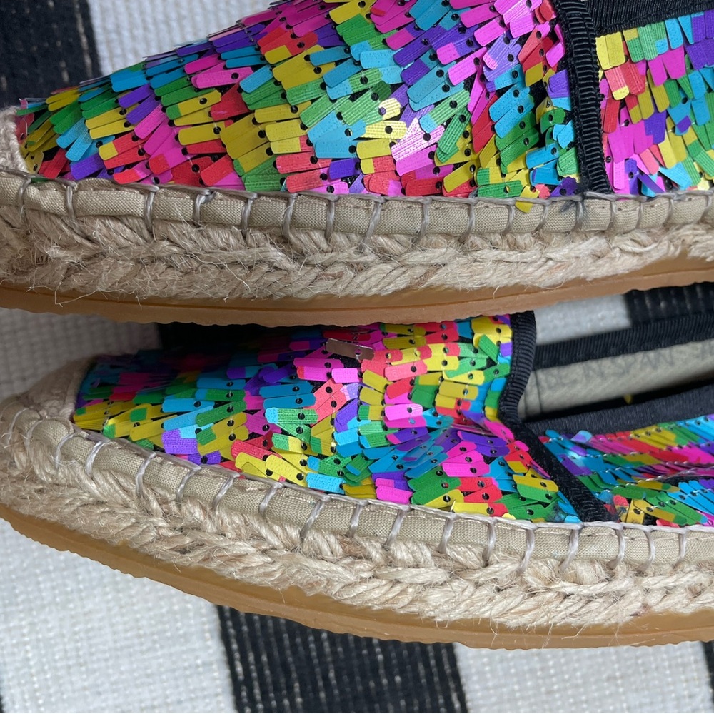 🎉 Brand New Alpargatus Piñata Sequined Rainbow Espadrilles 🎉 - Picture 9 of 12